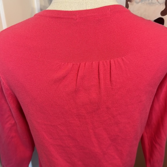 Boden Eldon berry sorbet cotton blend 6 cropped 3/4 sleeve button up cardigan - Picture 11 of 15